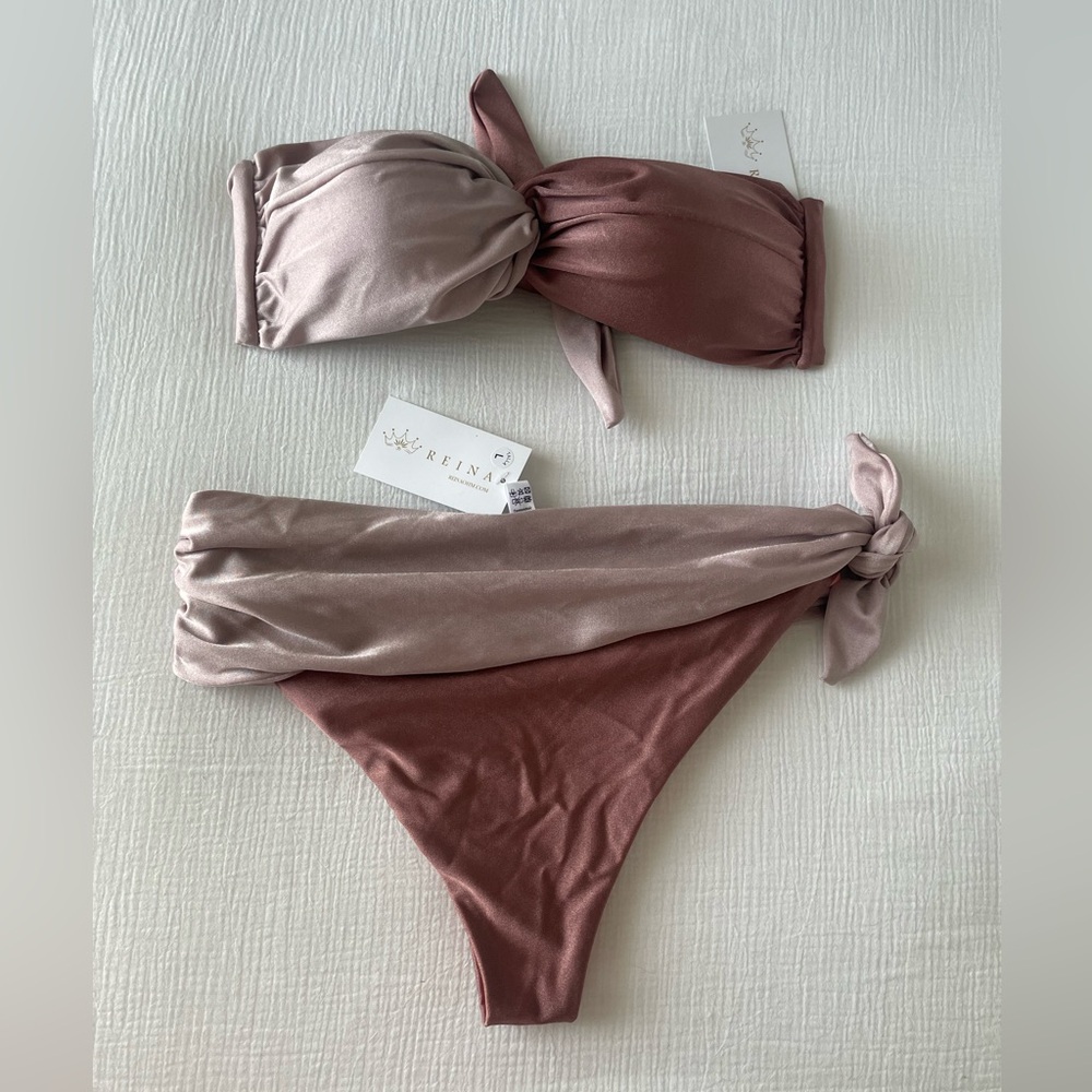 NWT REINA Bikini Swimsuit Rose Pink Large
